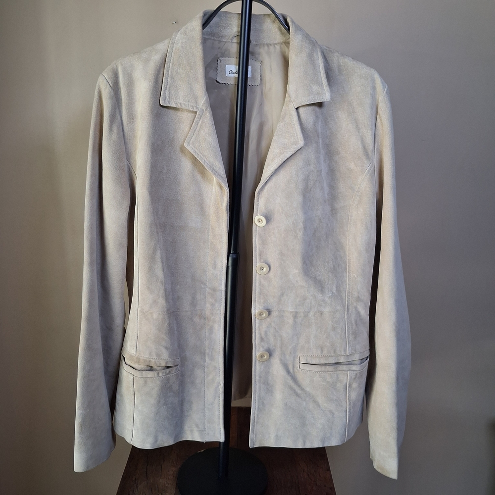 Charlotte Russe Women’s Leather Suede Blazer Jacket; Size L; 90's, Y2K